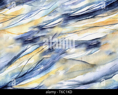 Abstract seamless pattern con macchie acquerello. La pittura ad acquerello come sfondo per il vostro design. Onda liscia texture. Foto Stock