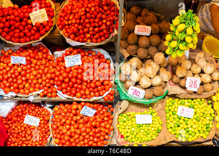Il mercato centrale di Port Louis città. Port Louis district, Mauritius, Africa Foto Stock