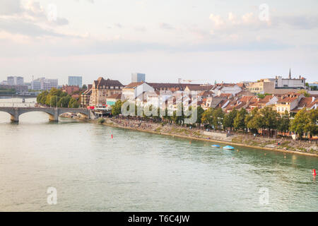 Panoramica aerea di Basilea città Foto Stock