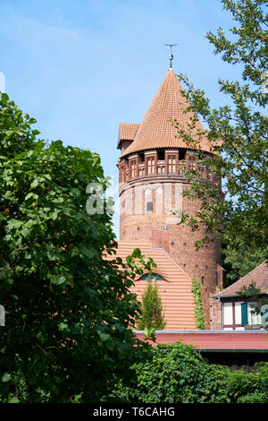 Prigione medievale torre presso il castello di Tangermuende in Germania Foto Stock
