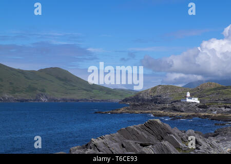 Faro sull' isola Valentia Foto Stock