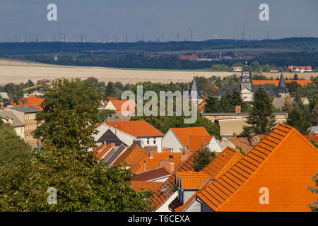 Bellissimo villaggio storico Ballenstedt, Montagne Harz, Sassonia-Anhalt, centrale tedesco Uplands Foto Stock