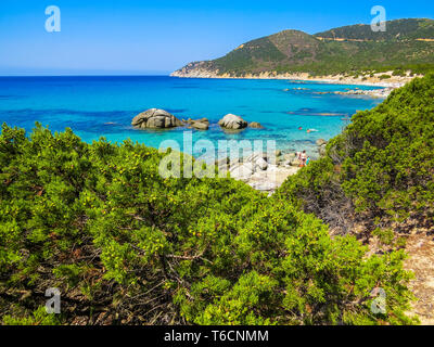 Bellissima spiaggia di Costa Rei, Sardegna, Italia Foto Stock