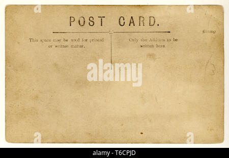 Retro della cartolina edoardiana, non usata postalmente, Regno Unito Foto Stock