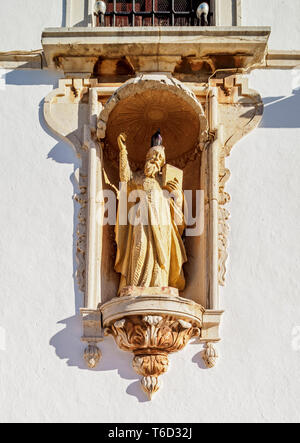 Carmo Chiesa, vista dettagliata, Largo do Carmo, Faro, Algarve, PORTOGALLO Foto Stock