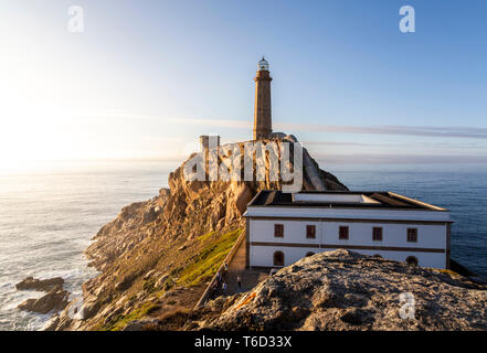 Capo Vilan Lighthouse, Costa Morte, La Coruna Provincia, Galizia, Spagna Foto Stock