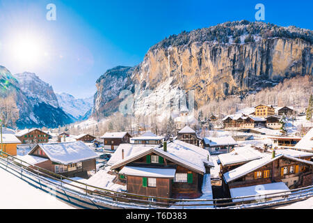 Lauterbrunnen, Berner Oberland, cantone di Berna, Svizzera Foto Stock