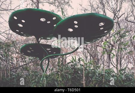 Abbandonato theme park roller coaster ride Foto Stock