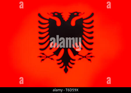 Abstract sfondo sfocato colore della bandiera nazionale di Albania, sfondo patriottico Foto Stock