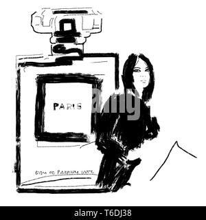 Chanel n. 5 illustrazione. chanel n. 5 la pittura Foto Stock