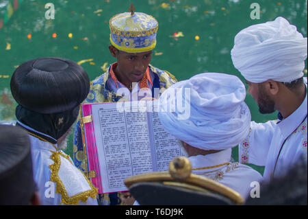 Il Timkat festival di Gondar è la più importante chiesa ortodossa etiope celebrazione dell Epifania Foto Stock