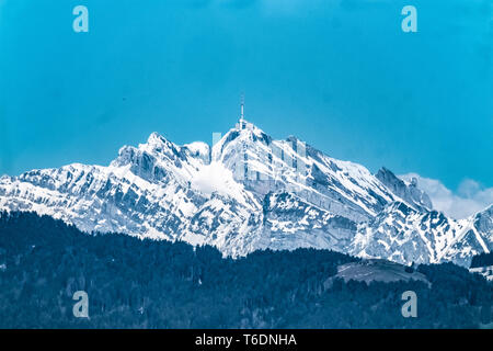 Vertice dell'iconico Santis mountain, Alpi Svizzere Foto Stock