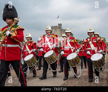 Regno Unito, Cardiff - 09 Giugno 2018 - la banda del Royal Welsh prendendo parte nella gazzetta festa di compleanno per la Regina Elisabetta II - i tamburi Foto Stock