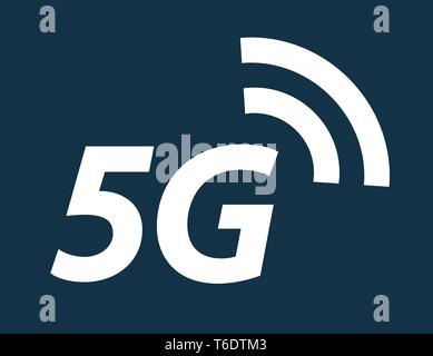 5G Icona o simbolo della quinta generazione wireless mobile internet connessione di rete Illustrazione Vettoriale