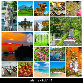 Il collage sul tema di Bali, Indonesia Foto Stock