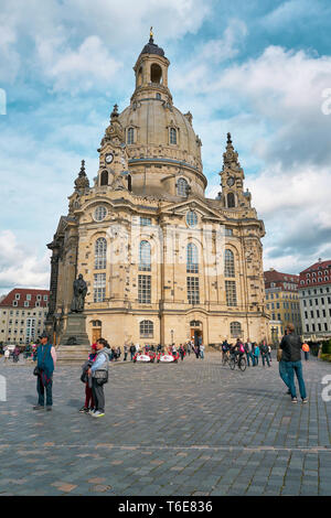 La famosa chiesa di Nostra Signora, Dresda, Germania Foto Stock