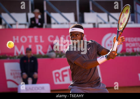 Francesca Tiafoe dagli USA visto in azione durante il Millennio Estoril Open 2019, a Estoril, Portogallo. Foto Stock