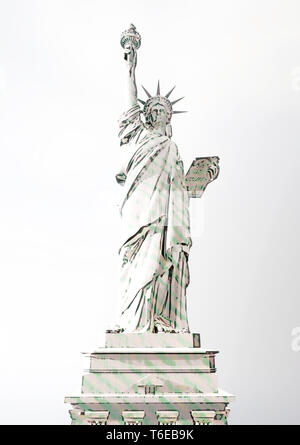 Rendering digitale della Statua della Libertà Foto Stock