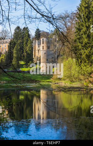 Beaufort rovine del castello in Lussemburgo Foto Stock