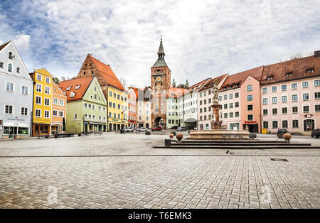 Città medievale Landsberg am Lech, Germania Foto Stock