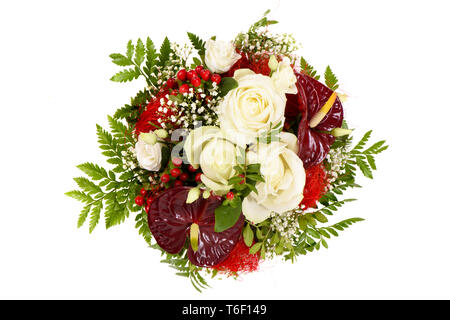 Mazzo di fiori colorati isolati su sfondo bianco Foto Stock