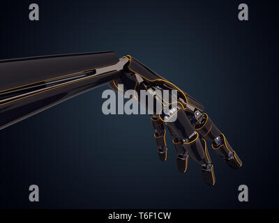 3D rendering mano robotica Foto Stock