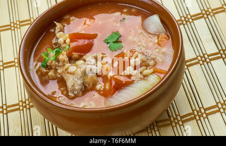 Carni bovine messicana zuppa d'orzo Foto Stock