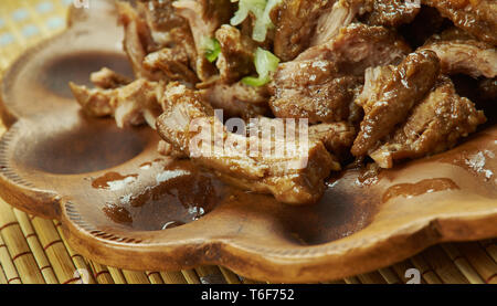 Mexican slow cooker tirato la carne di maiale Foto Stock