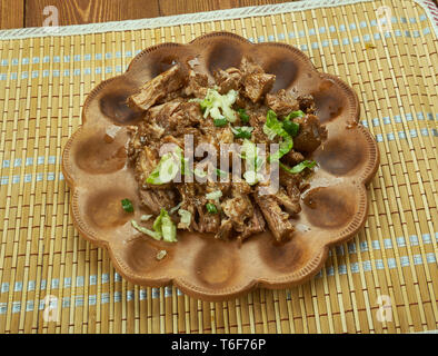 Mexican slow cooker tirato la carne di maiale Foto Stock