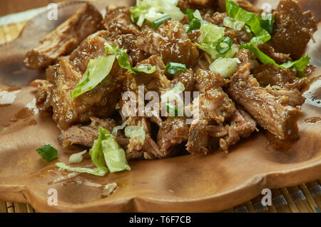 Mexican slow cooker tirato la carne di maiale Foto Stock