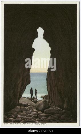 Detroit Publishing Company cartolina vintage riproduzione della dama bianca di La Jolla a San Diego, California, 1914. Dalla Biblioteca Pubblica di New York. () Foto Stock