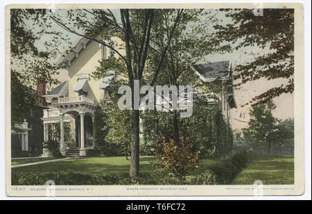 Detroit Publishing Company cartolina vintage riproduzione del Milburn residenza dove il presidente William McKinley morì, Buffalo, New York, 1905. Dalla Biblioteca Pubblica di New York. () Foto Stock