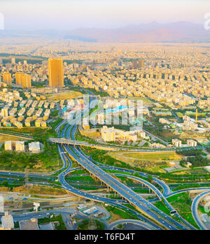 Vista aerea road Teheran. Iran Foto Stock