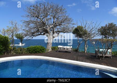 La piscina presso l'Azura Quilalea isola privata, Quirimbas arcipelago, Mozambico, Africa Foto Stock