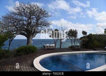 La piscina presso l'Azura Quilalea isola privata, Quirimbas arcipelago, Mozambico, Africa Foto Stock