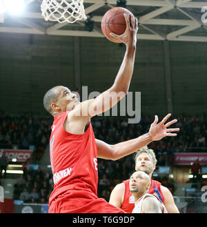 Muenchen, Germnany. 30 apr, 2019. Alex King (Muenchen), .Gerrman Basketball Bundesliga 2018/19, FC Bayern Basket vs Brose Bamberg, Aprile 30, 2019, .Audi Dome, Muenchen Credito: Wolfgang Fehrmann/ZUMA filo/Alamy Live News Foto Stock