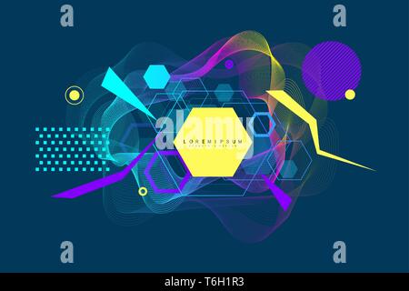 Sfondo astratto composizione delle forme geometriche. Moderno design abstract dei poster, coperchio, banner, design della scheda. Disegno geometrico, la texture. Vettore Illustrazione Vettoriale