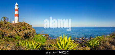 Pointe aux grotte noto anche come Albion faro. Panorama Foto Stock