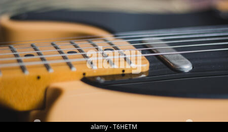 Chitarra elettrica, close up Foto Stock