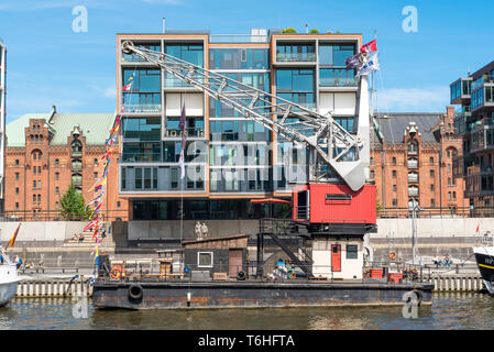 Architettura moderna e la straordinaria edifici della HafenCity Hamburg Foto Stock