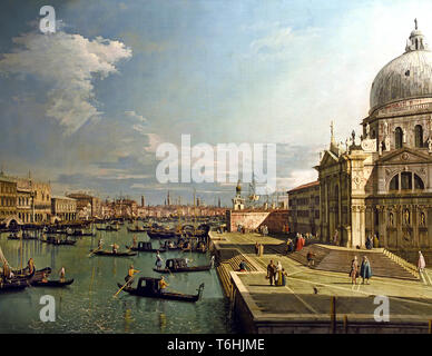 Entree du Grand Canal et l'église della Salute sul Canal Grande e sulla Chiesa della Salute 1739 da Bernardo Bellotto nato a Venezia, 1721 - Varsovie, 1780, Italiano, Italia, Foto Stock