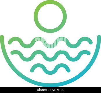 Spiaggia tramonto logo design icona vettore elemento, tramonto concetto logo - vettore Illustrazione Vettoriale