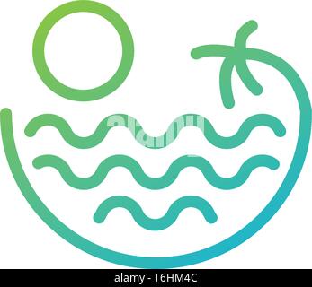 Spiaggia tramonto logo design icona vettore elemento, tramonto concetto logo - vettore Illustrazione Vettoriale