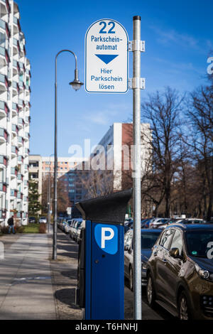 Un parchimetro a Berlino, Germania. Foto Stock