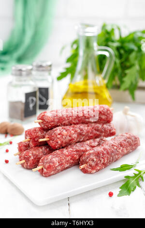 Materie lula kebab spiedini su Foto Stock