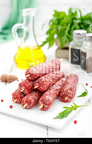 Materie lula kebab spiedini su Foto Stock