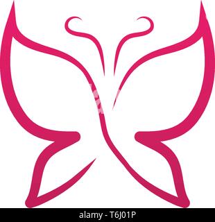 Farfalla semplice concettuale il logo colorato vettore Illustrazione Vettoriale