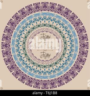 Set di cornici tonde in stile vintage Illustrazione Vettoriale