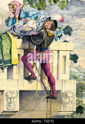 Il Capuleti Orchard: "Romeo e Giulietta", atto III, scena V, dipinto da Richard Dadd, 1853 Foto Stock