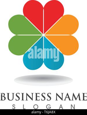 Motivi floreali logo e simboli su uno sfondo bianco Illustrazione Vettoriale